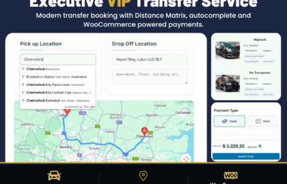 Executive VIP Transfer Service – WordPress Chauffeur & Airport Transfer Booking Plugin